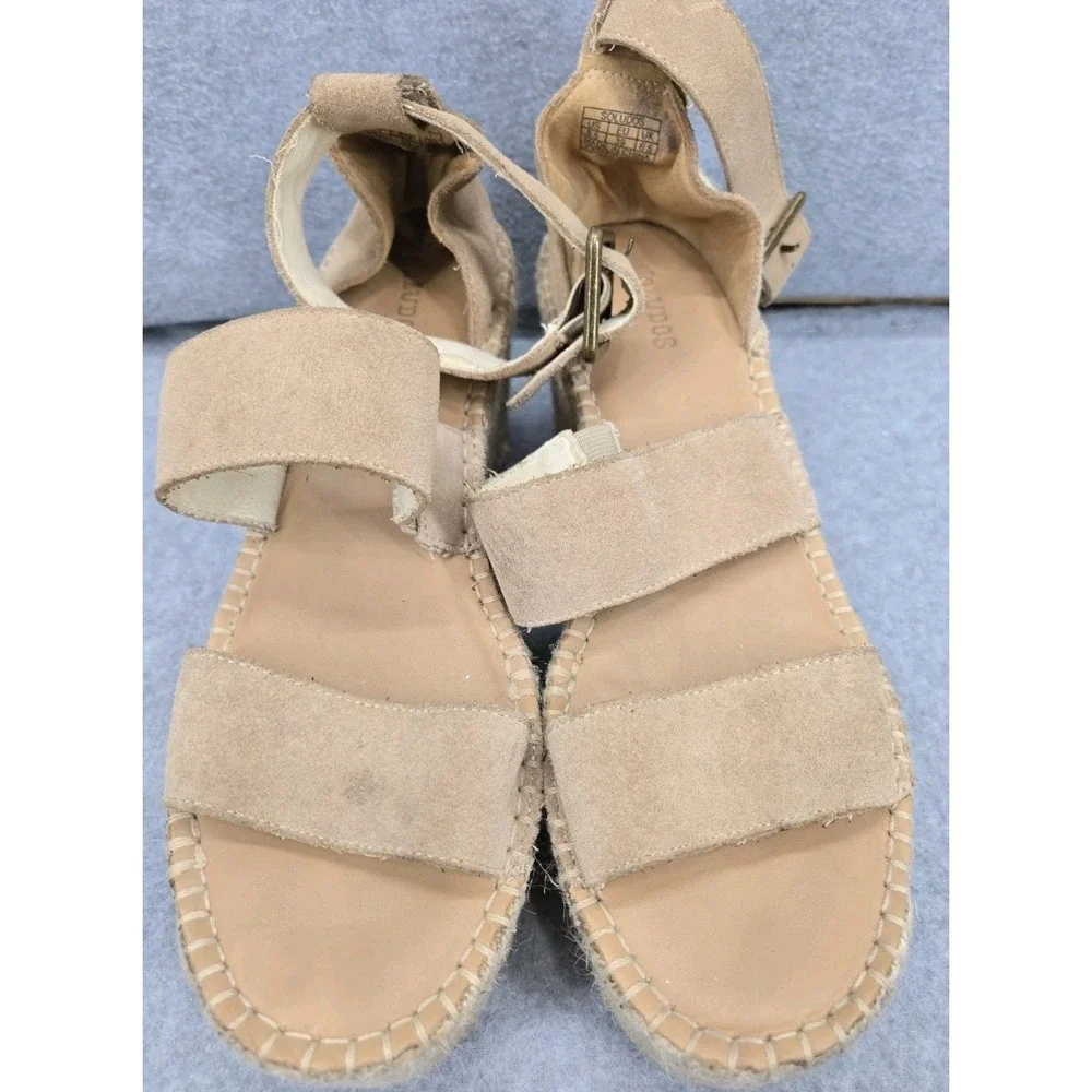 Soludos Suede Platform Espadrille Sandals Wide Strappy Ankle Women's Size‎ 8.5